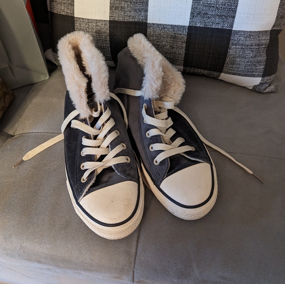 Pink & Grey Converse Size 10